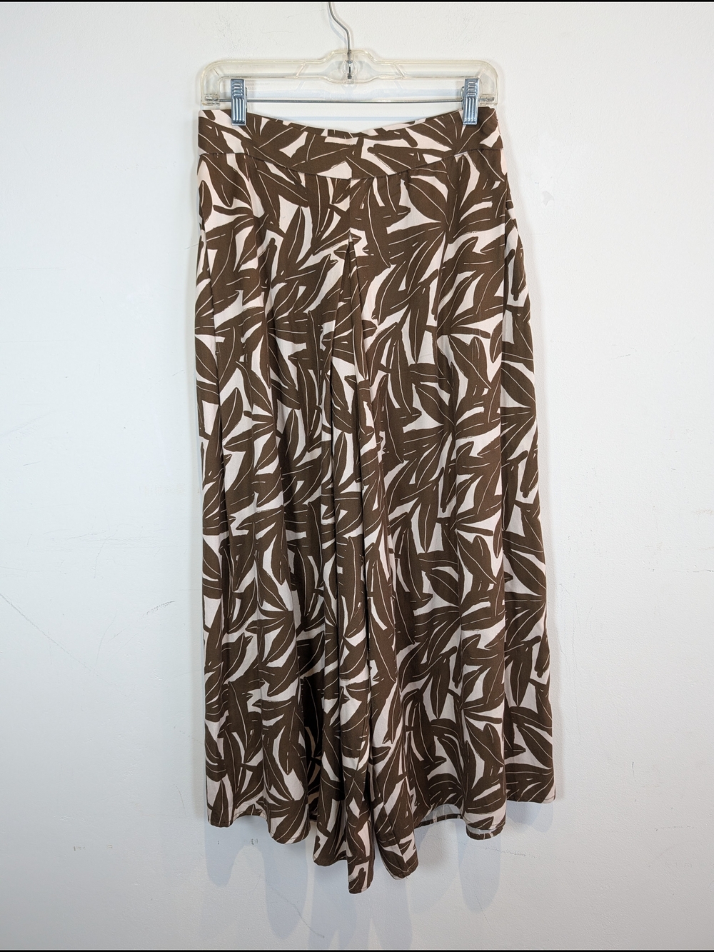 WHIT Two Brown & Cream Wide Leg Pants, Size 8
